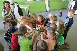 Die Kinder der KiTa "Lütt Matten" erkunden die Weltmeere. (Foto: Deutsches Meeresmuseum)